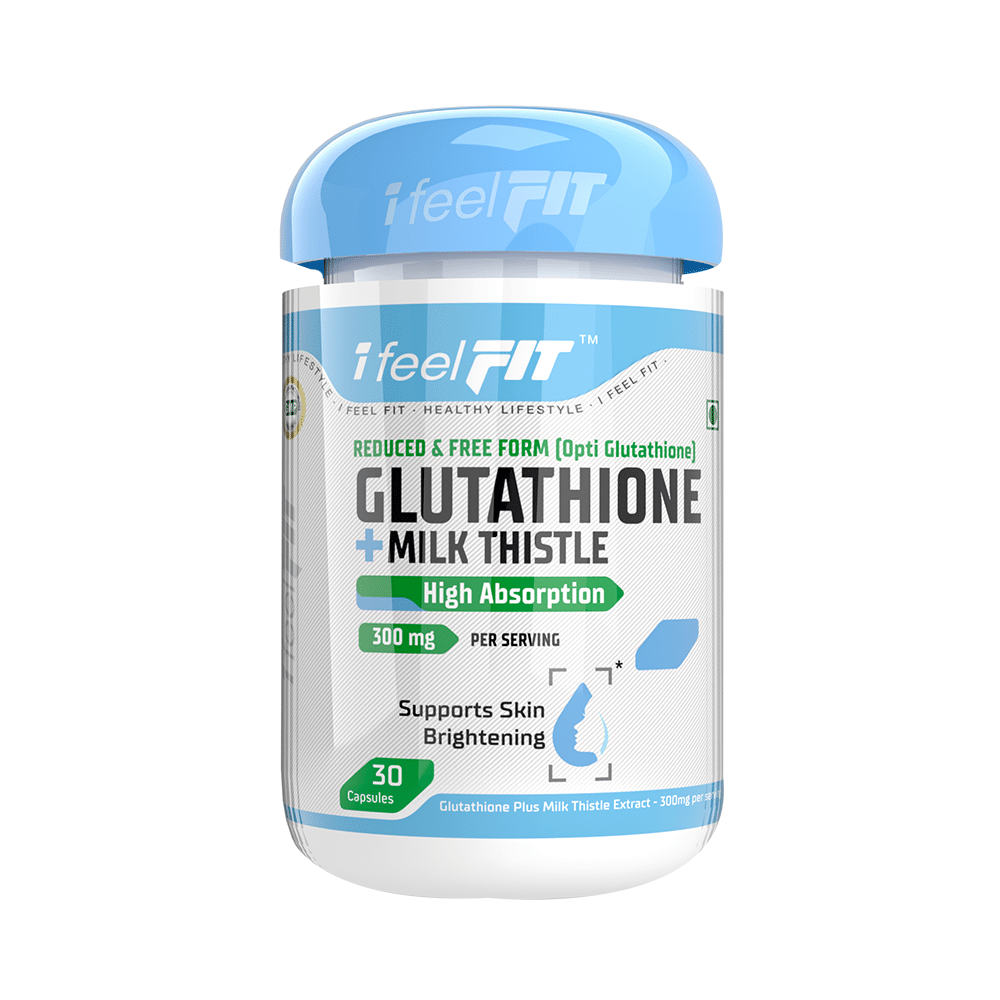 iFeelFIT Reduced & Free Form (Opti Glutathione) Glutathione + Milk Thistle High Absorption Capsule