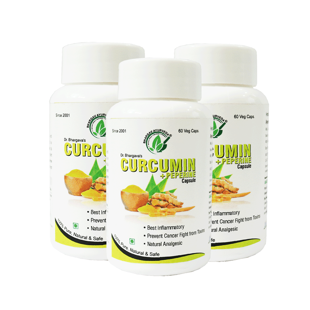 Dr.Bhargav’s Curcumine + Peperine Veg Capsule (60 Each)