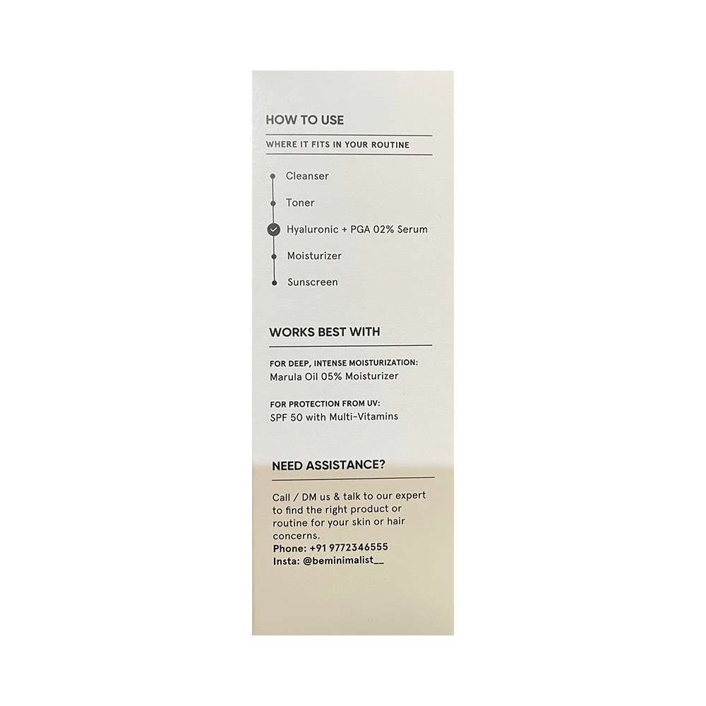 Minimalist Hyaluronic + PGA 02% Face Serum - Image 2
