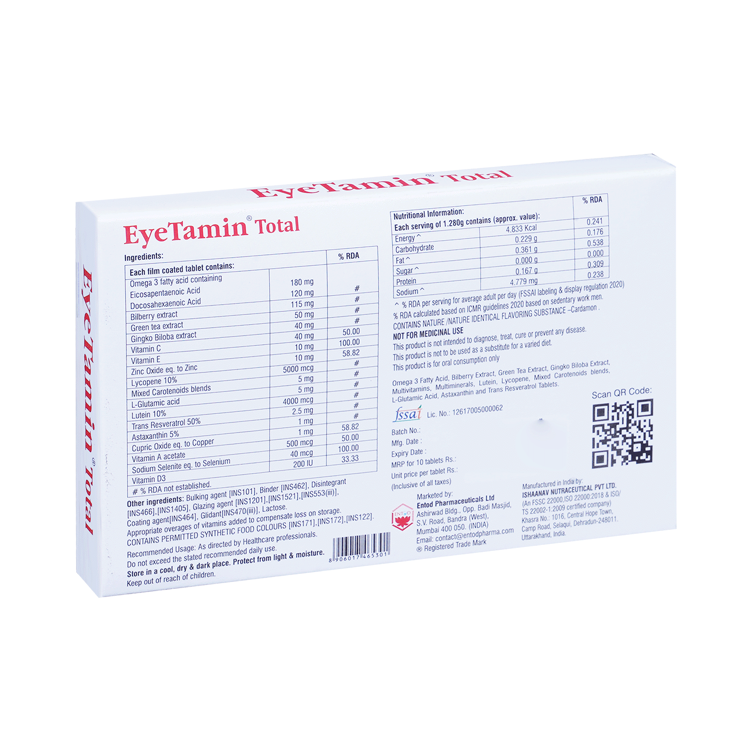 EyeTamin Total Ocular Food Supplement Tablet - Image 3