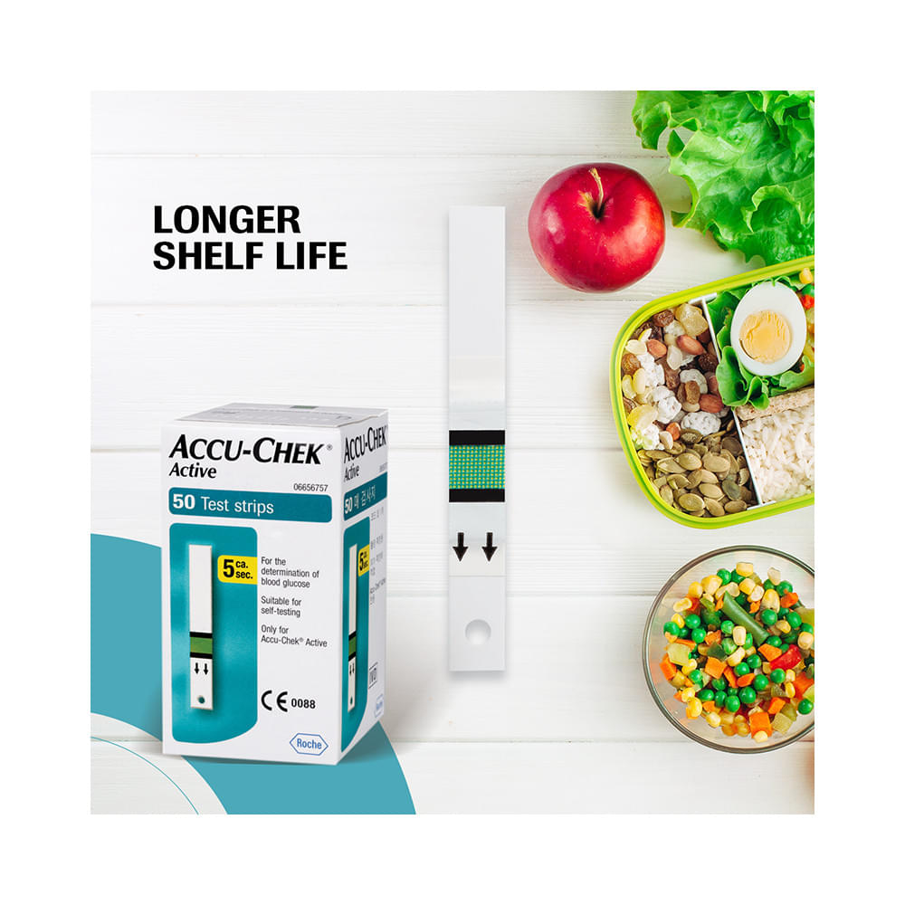 Accu-Chek Combo Pack of 2 Pack Active Test Strip (50 Each) & 4 Pack Softclix Lancet (25 Each) - Image 6
