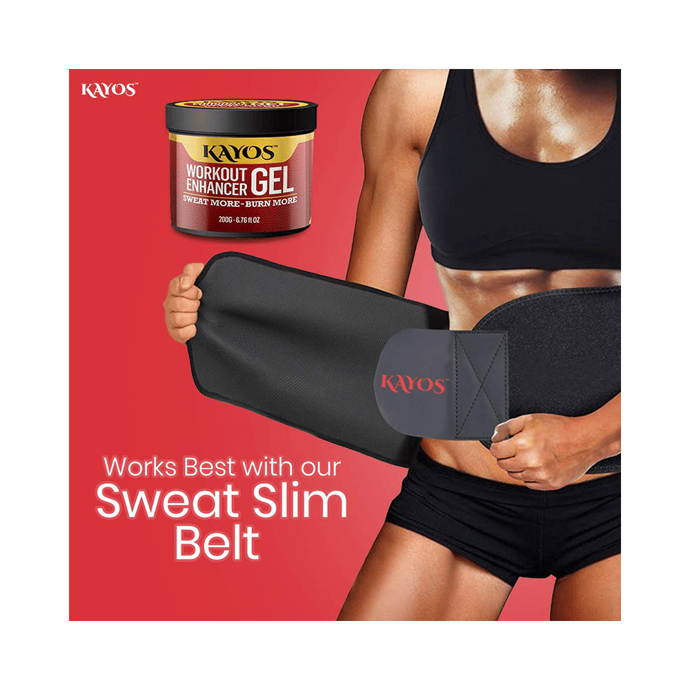 Kayos Workout Enhancer Gel 200gm with Sweat Slim Belt Large - Image 7