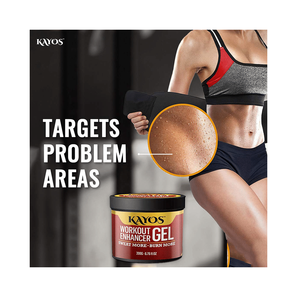 Kayos Workout Enhancer Gel 200gm with Sweat Slim Belt Large - Image 3