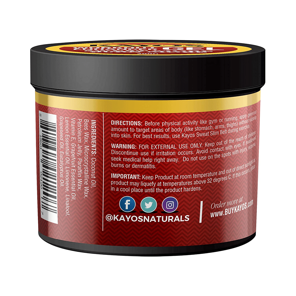 Kayos Workout Enhancer Gel 200gm with Sweat Slim Belt Large - Image 2