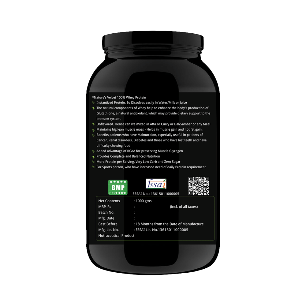 Nature's Velvet 100% Whey Protein Powder Unflavoured - Image 2