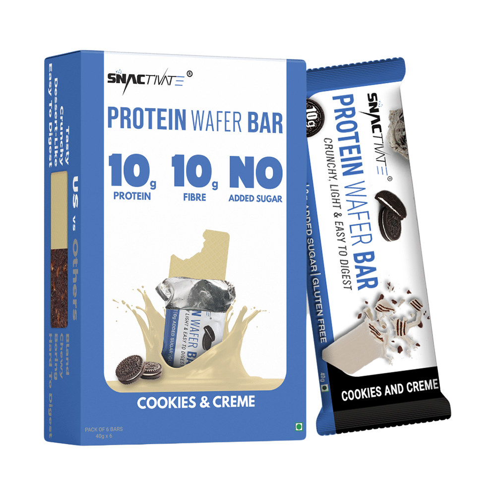 Snactivate Protein Wafer Bar (40gm Each) Cookies & Cream - Image 1