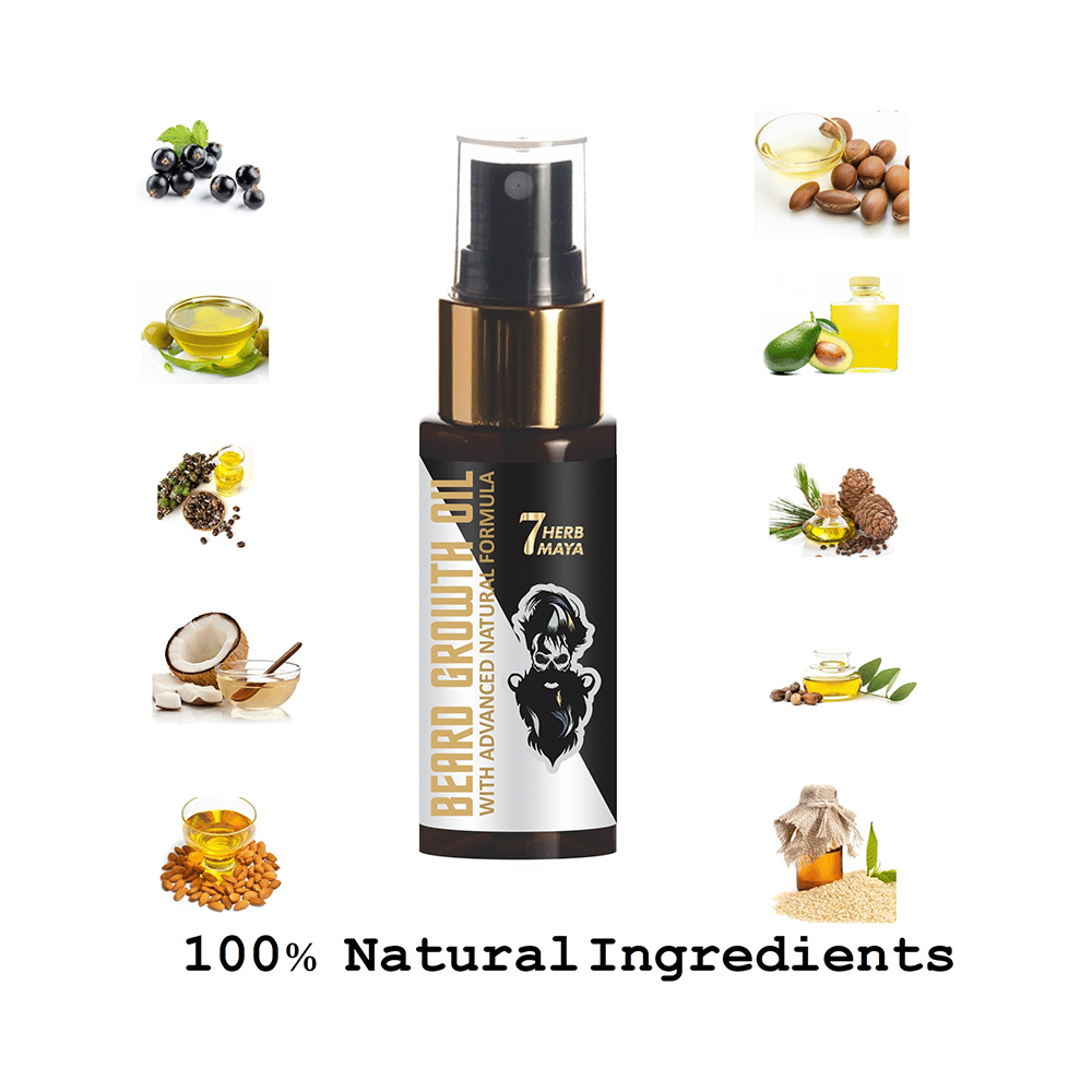 7Herbmaya Beard Growth Oil with Advanced Natural Formula - Image 2
