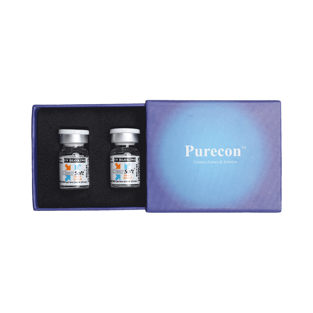 Purecon Clear Soft Daily Wear Contact Lens Optical Power -4.75 Blue - Image 3