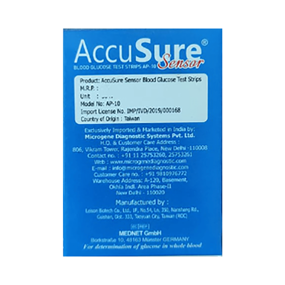 AccuSure Sensor Blood Glucose Test Strip (Only Strips) - Image 2