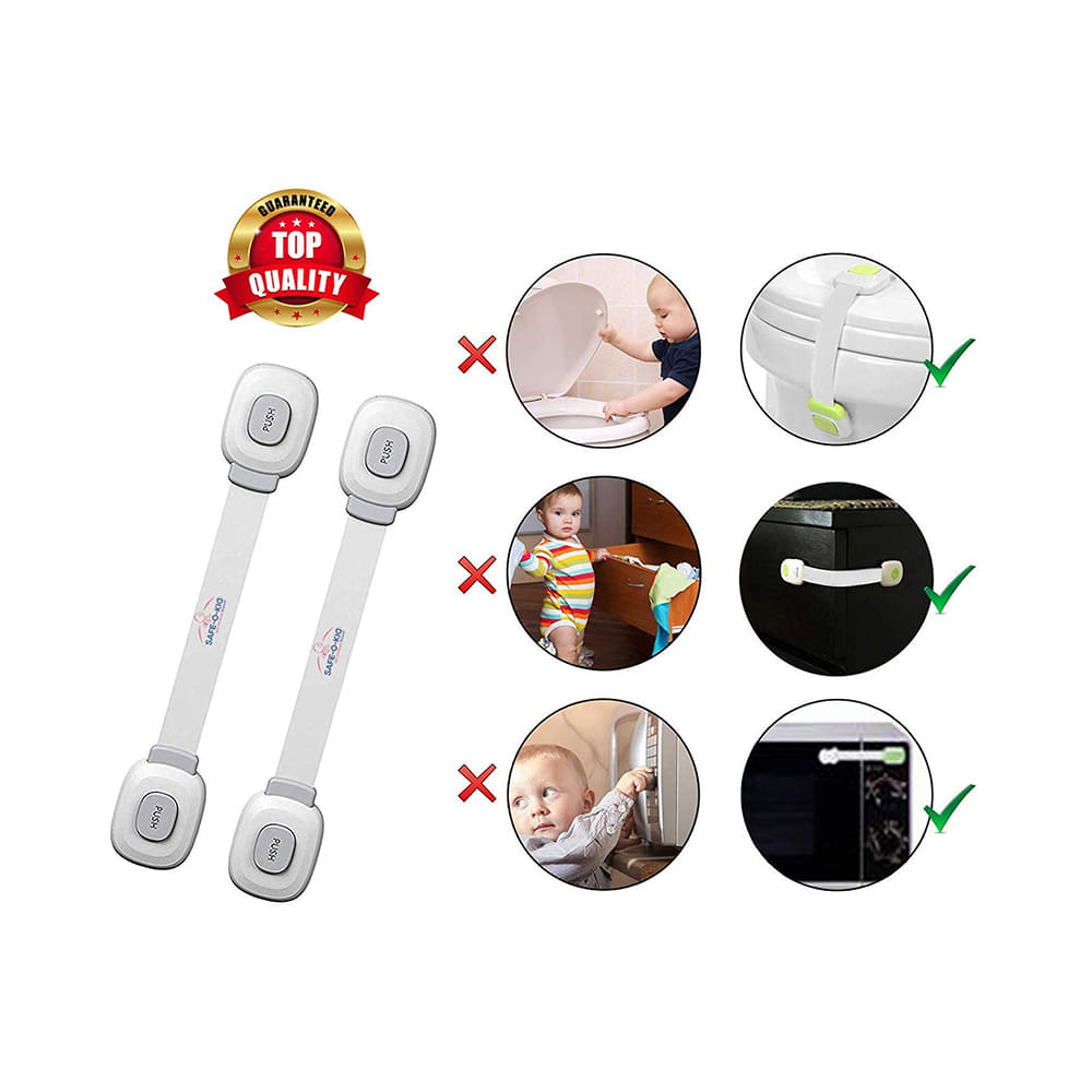 Safe-O-Kid Single Key Multifunctional Cabinet/Drawer Lock Grey - Image 2