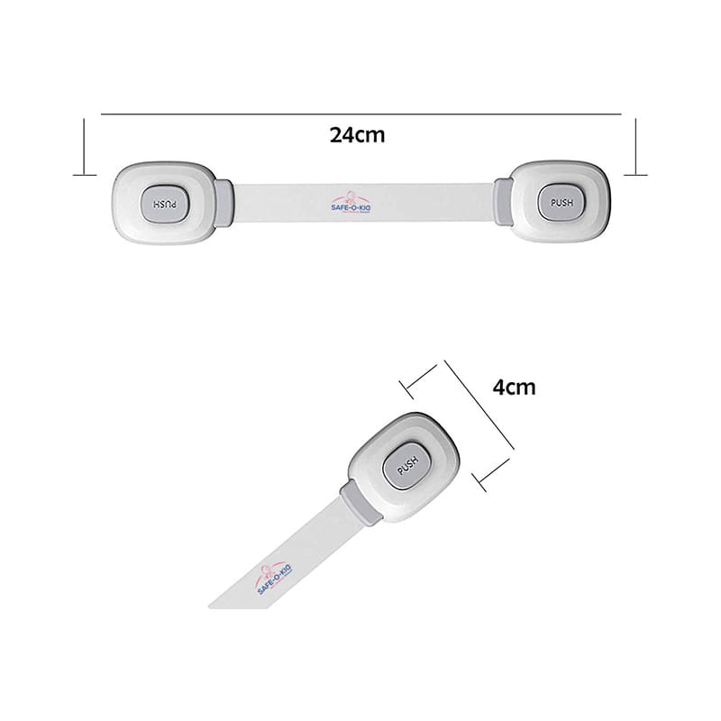 Safe-O-Kid Single Key Multifunctional Cabinet/Drawer Lock Grey - Image 3