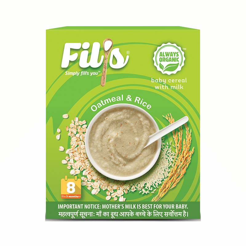 Fil's Organic Baby Cereal with Milk, 8-24 Months + Oatmeal and Rice - Image 2