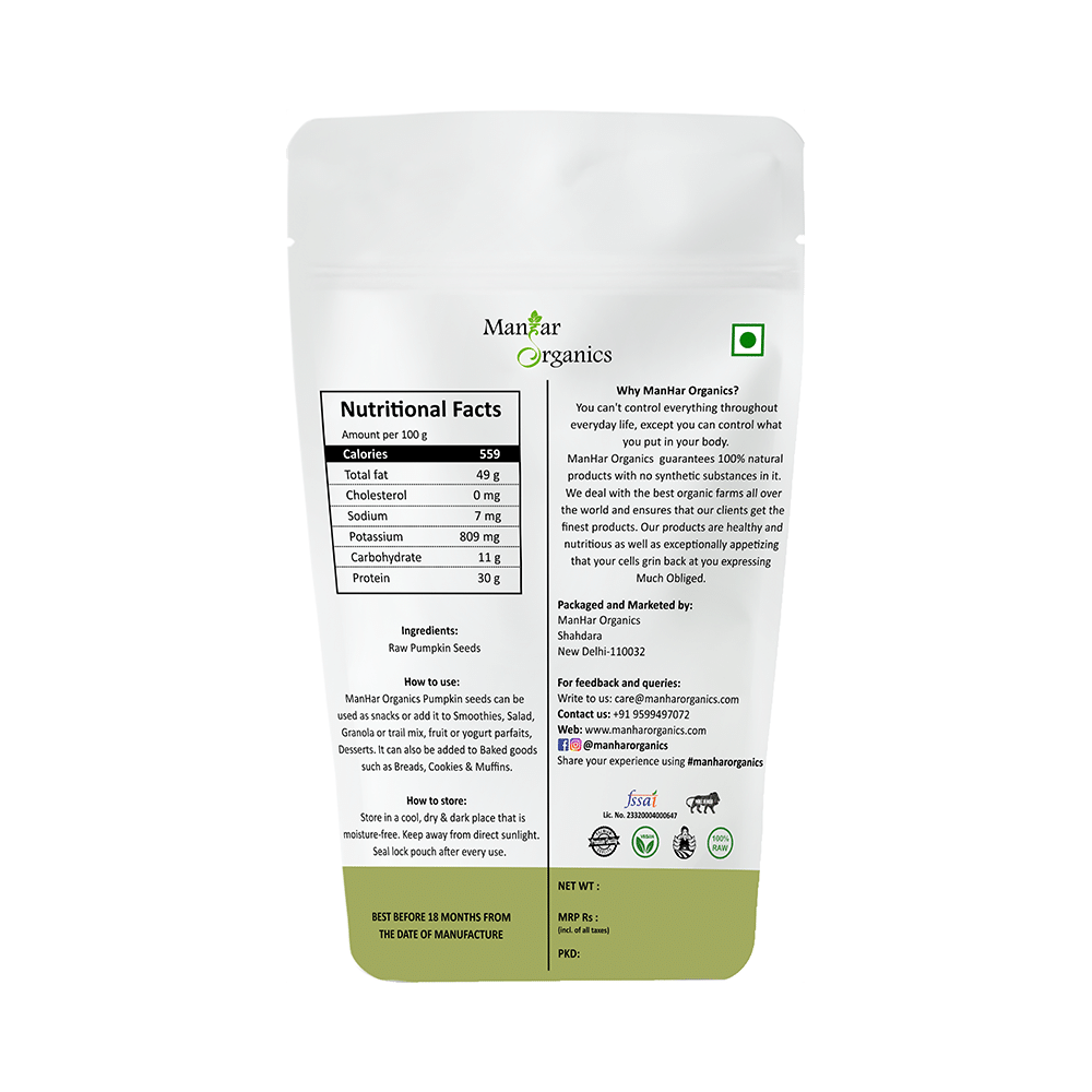 ManHar Organics Raw Pumpkin  Seeds - Image 2