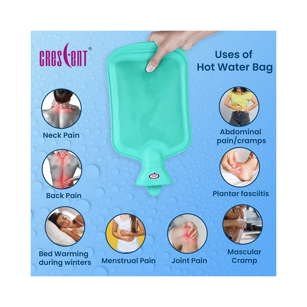 Crescent Non-Electric Rubber Hot Water Bag Green - Image 5