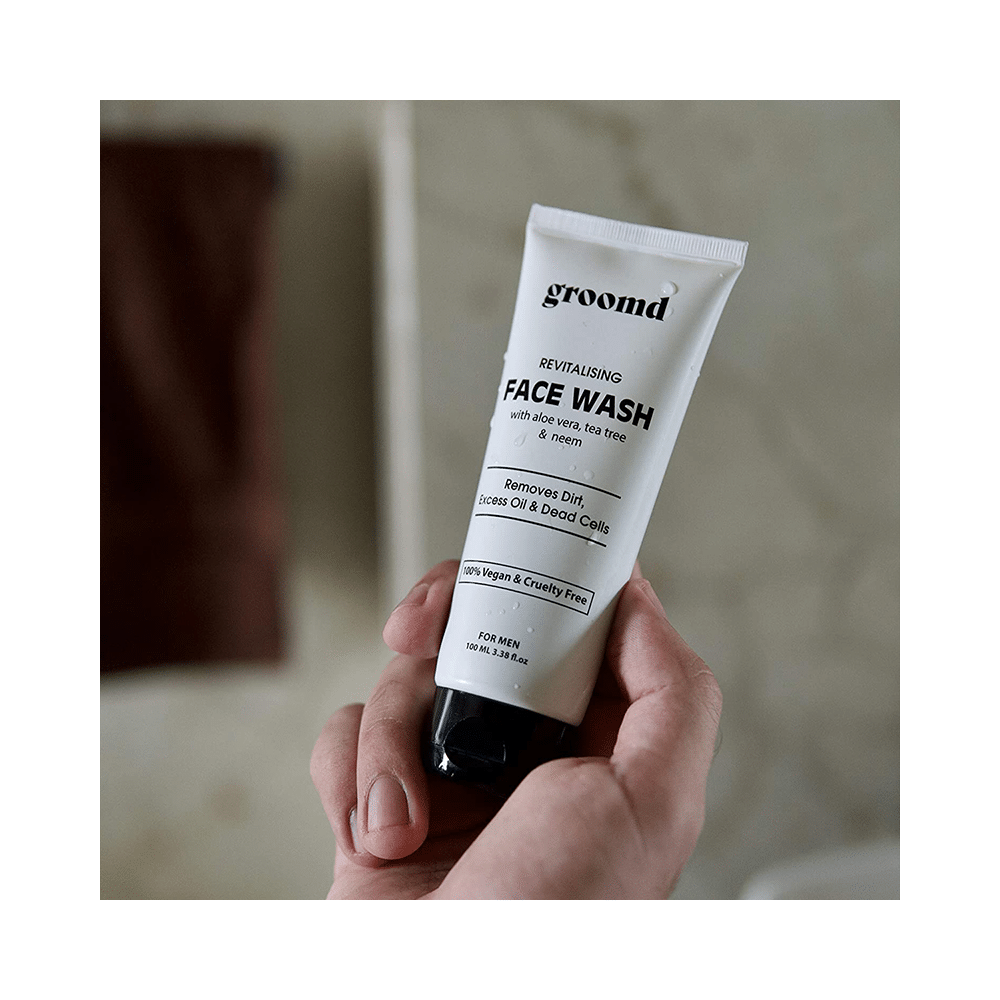 Groomd Combo Pack of Hair Styling Clay for Men 75ml, Face Moisturizer SPF20 for Men 100 ml, Revitalising Face Wash for Men 100ml & Organic Coffee Peel-Off Mask for Men 100ml - Image 3