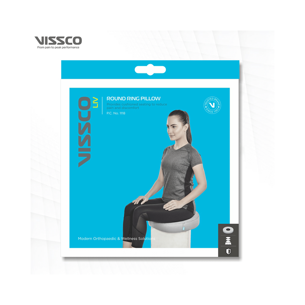 Vissco 01118 Round Ring Pillow for Bed Sores Universal Grey - Image 5