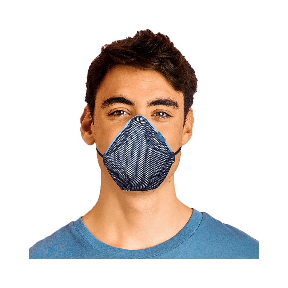 3bo XL Deltoid Turbo Face Mask in Navy Mesh with Blue, Grey & Navy Binding - Image 1