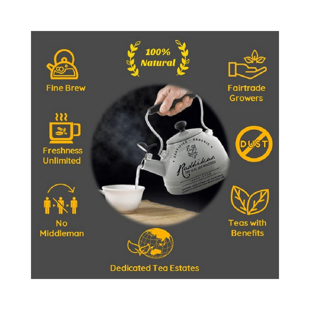 Radhikas Fine Teas Natural Romance Series Anti-Ageing China Jasmine Pearl Green Leaf - Image 6