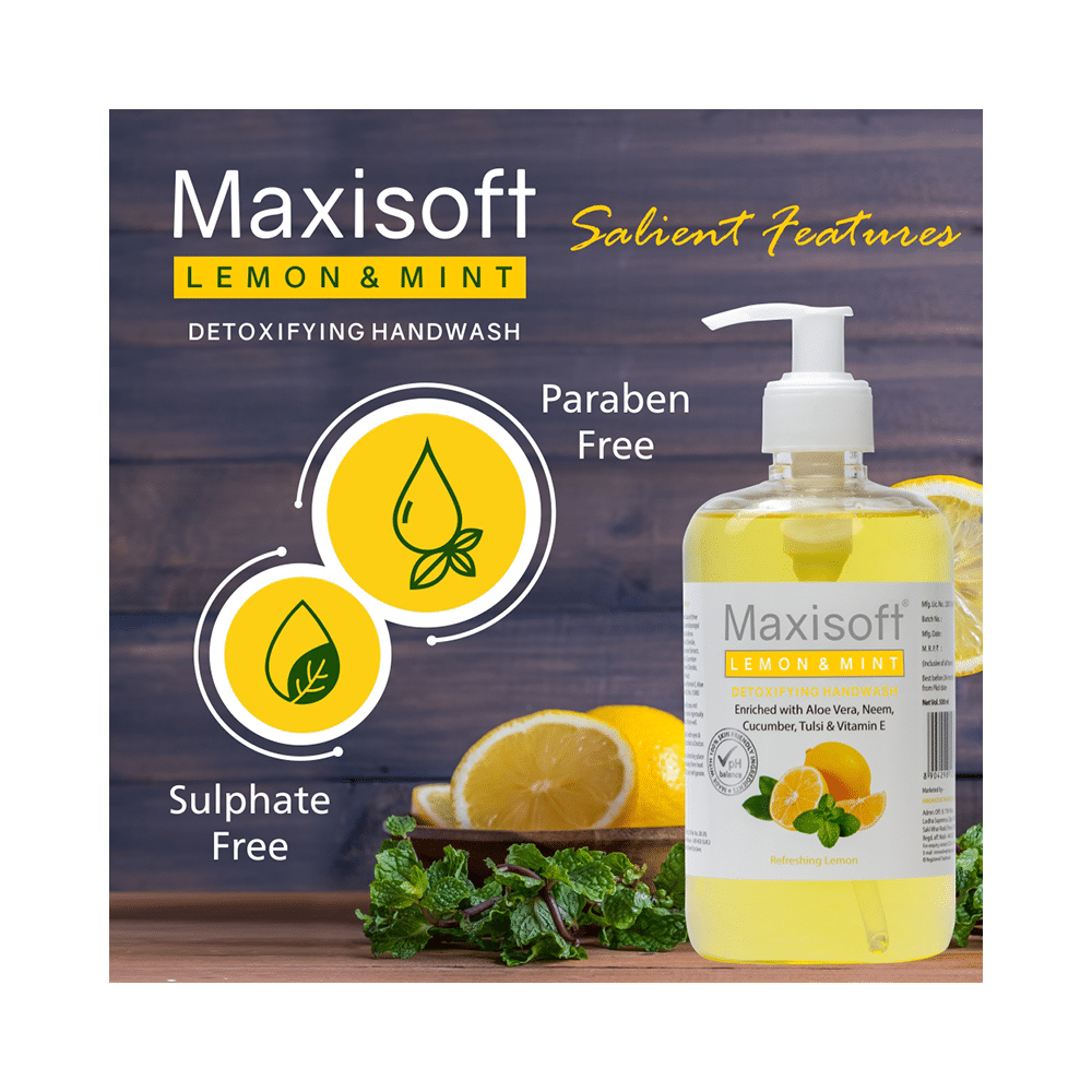 Maxisoft Lemon & Mint Detoxifying Hand Wash (500ml Each) - Image 8