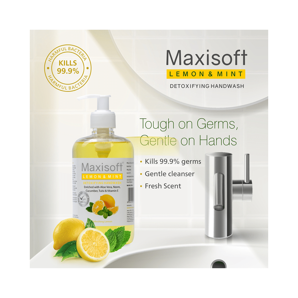 Maxisoft Lemon & Mint Detoxifying Hand Wash (500ml Each) - Image 6