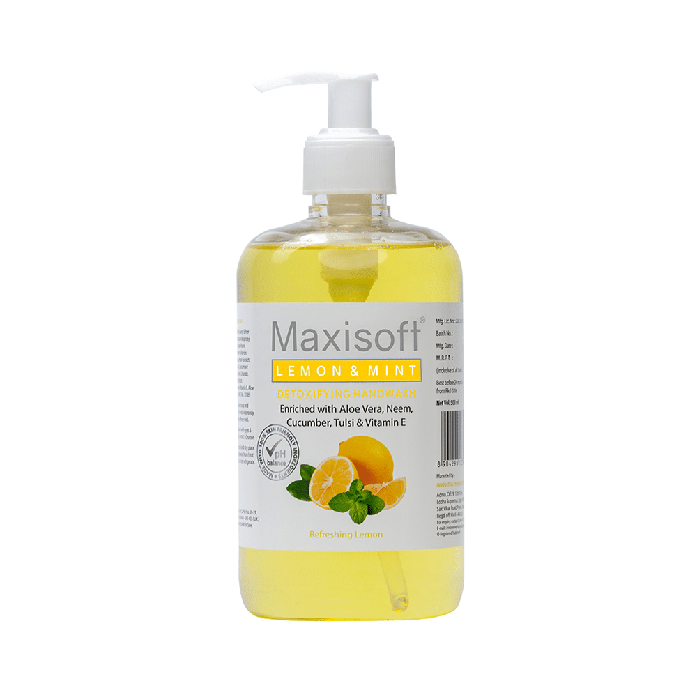 Maxisoft Lemon & Mint Detoxifying Hand Wash (500ml Each) - Image 2