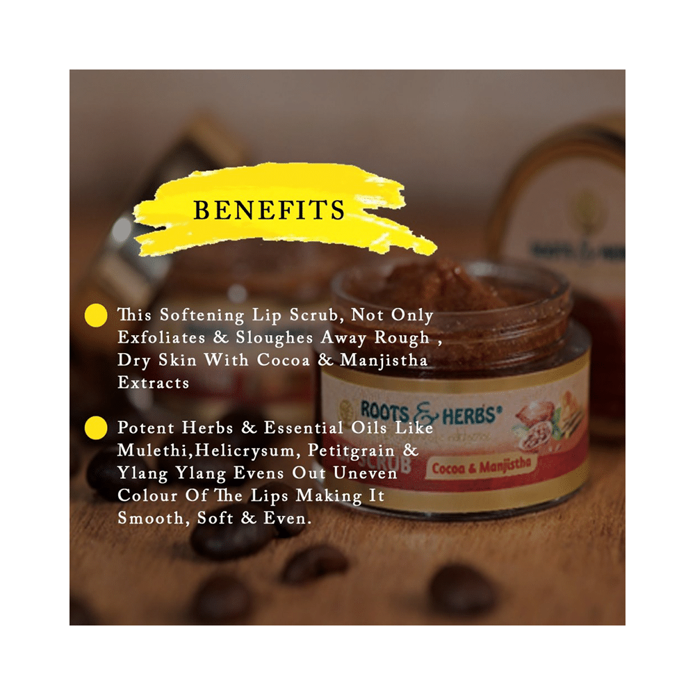 Roots and Herbs Lip Scrub Cocoa & Manjistha - Image 5