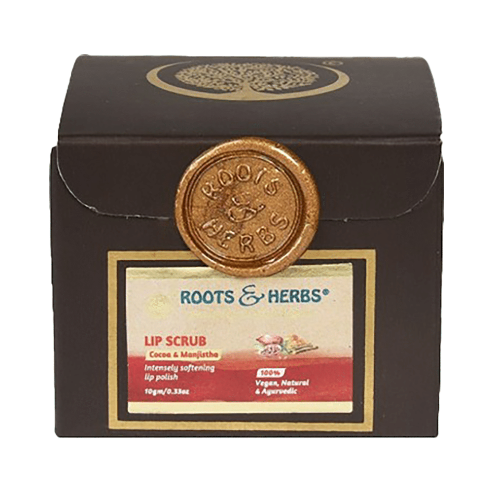 Roots and Herbs Lip Scrub Cocoa & Manjistha - Image 1