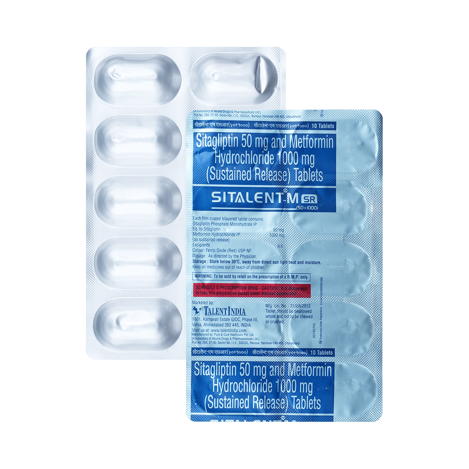 Sitalent M 50mg/1000mg Tablet SR