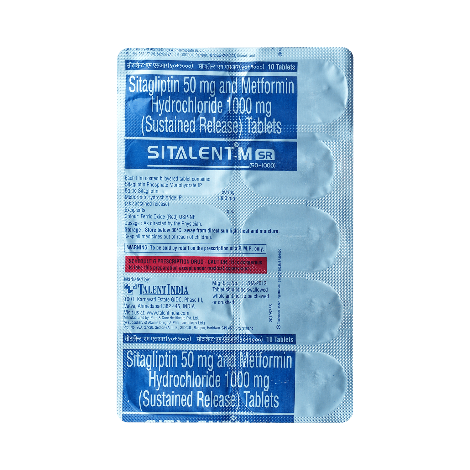 Sitalent M 50mg/1000mg Tablet SR - Image 3