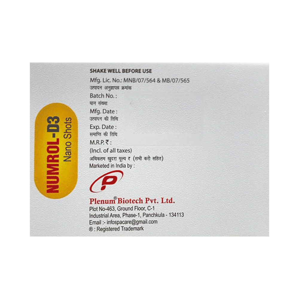Numrol-D3 Nano Shot (5ml Each) Butterscotch No Added Sugar - Image 3