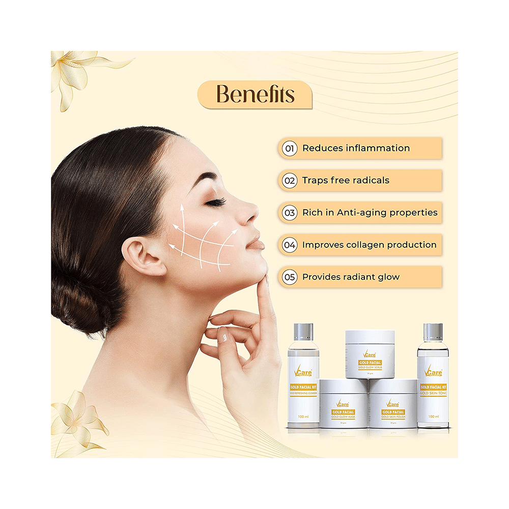 VCare Gold Facial Kit (150gm Each) - Image 5