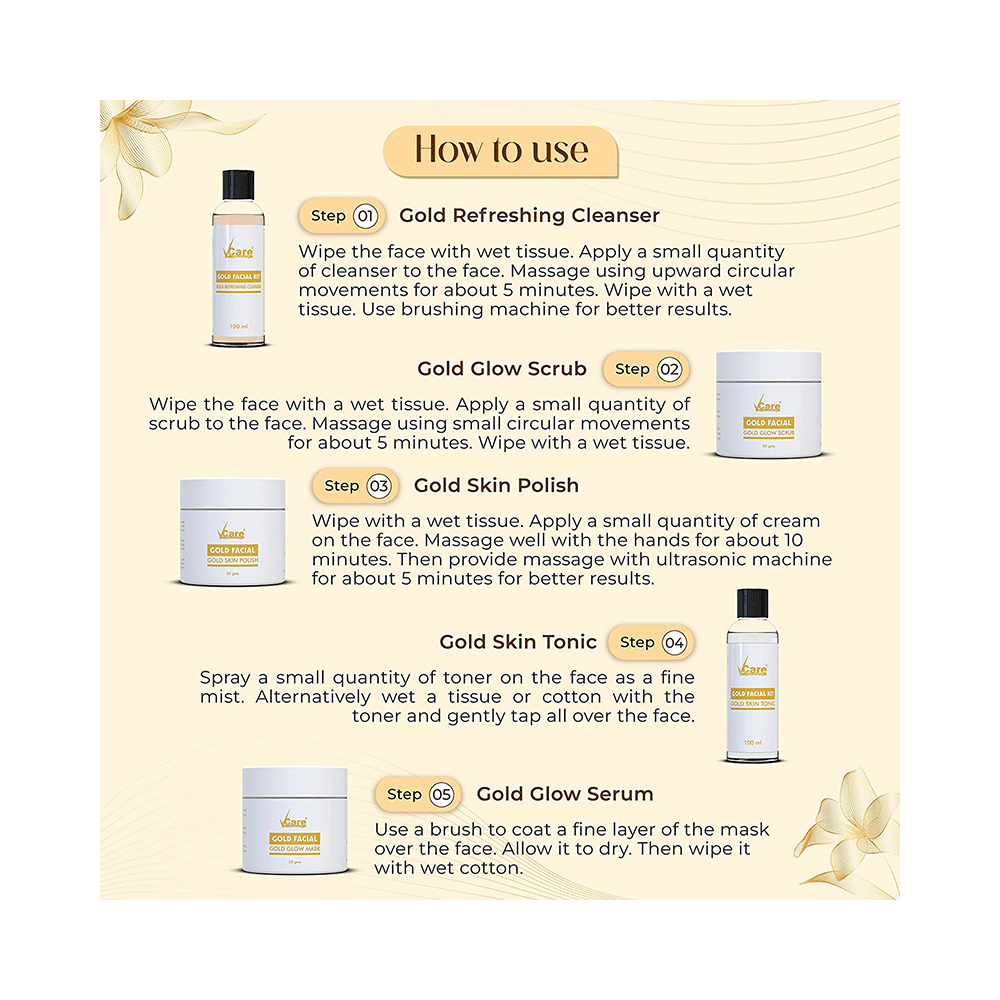 VCare Gold Facial Kit (150gm Each) - Image 4