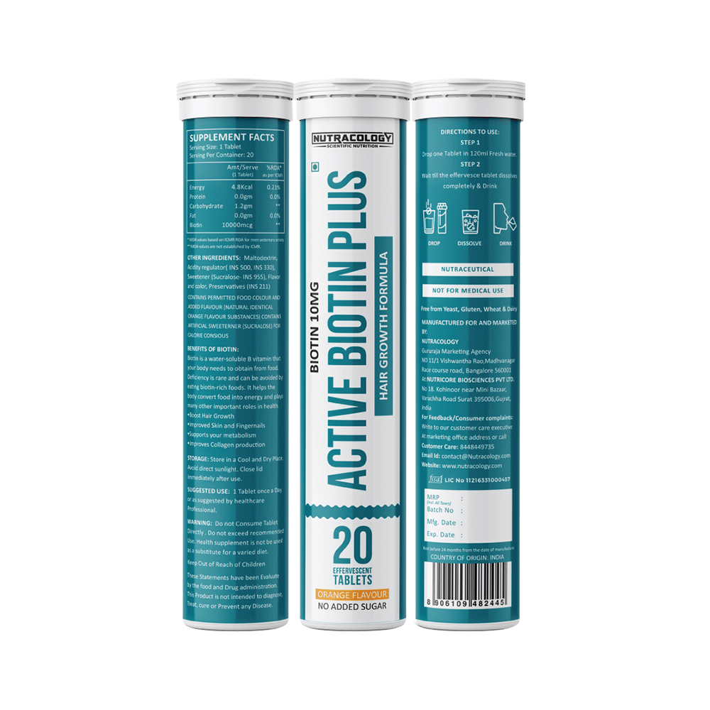Nutracology Active Biotin Plus Effervescent Tablet (20 Each) Orange - Image 4
