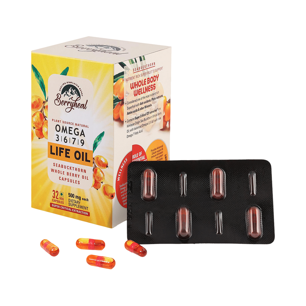 Berryheal Sea Buckthorn Whole Berry Oil Veg Capsule (32 Each)