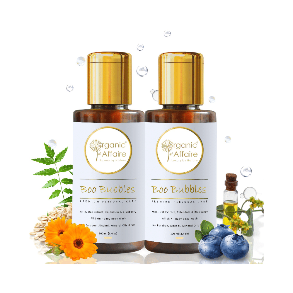 Organic Affaire Boo Bubbles Baby Body Wash (100ml Each) with Milk, Oat, Calendula & Blueberry - Image 3