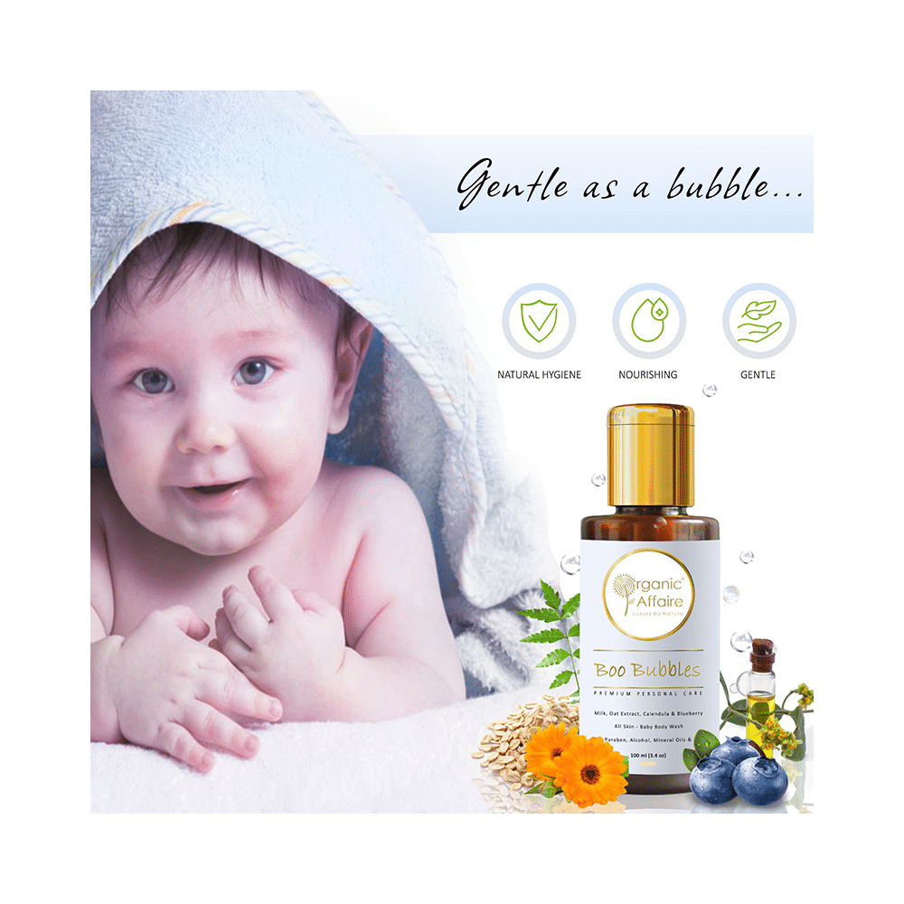 Organic Affaire Boo Bubbles Baby Body Wash (100ml Each) with Milk, Oat, Calendula & Blueberry - Image 6