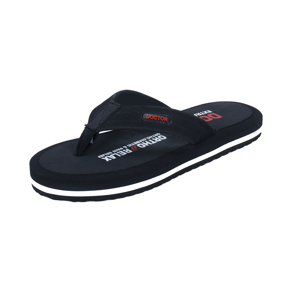 Doctor Extra Soft D32 Skid Resistant || Lightweight || Comfortable Footbed || Memory Foam Bounce Back Technology || Flip-Flop & Sliders for Men Black 6 - Image 3