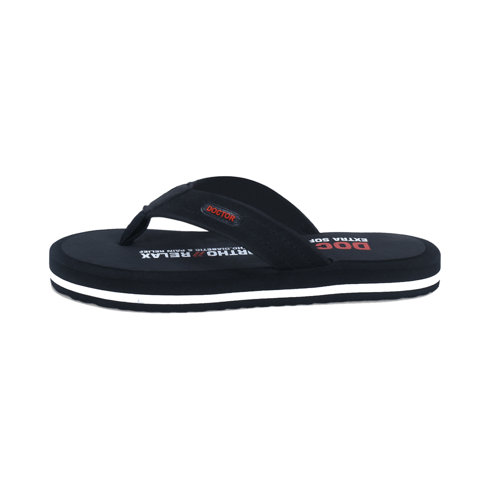 Doctor Extra Soft D32 Skid Resistant || Lightweight || Comfortable Footbed || Memory Foam Bounce Back Technology || Flip-Flop & Sliders for Men Black 6 - Image 4
