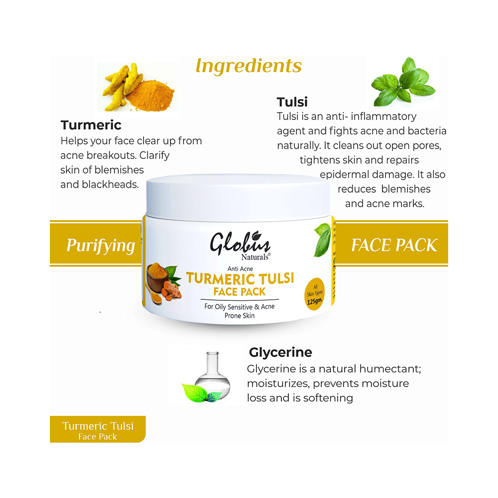 Globus Naturals Turmeric Tulsi Face Pack - Image 2