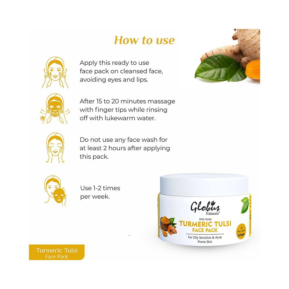 Globus Naturals Turmeric Tulsi Face Pack - Image 4
