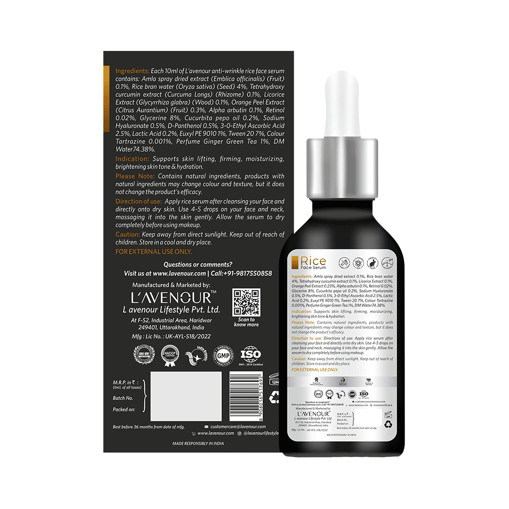 L'avenour Anti-Wrinkle Rice Face Serum(30ml Each) - Image 2