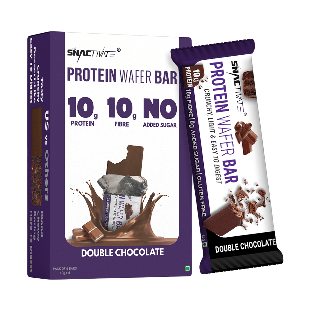 Snactivate Protein Wafer Bar (40gm Each) Double Chocolate - Image 1