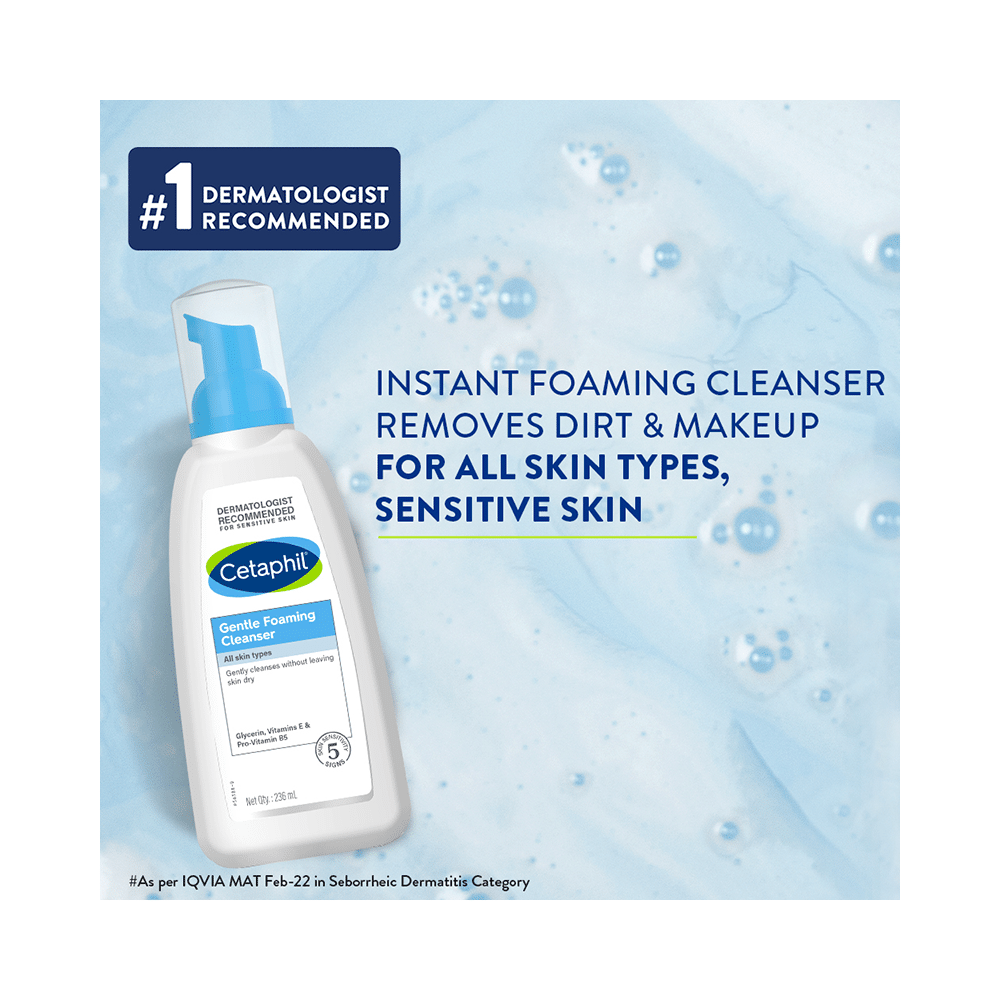 Cetaphil Gentle Foaming Cleanser with Glycerin & Vitamin E | For All Skin Types - Image 3