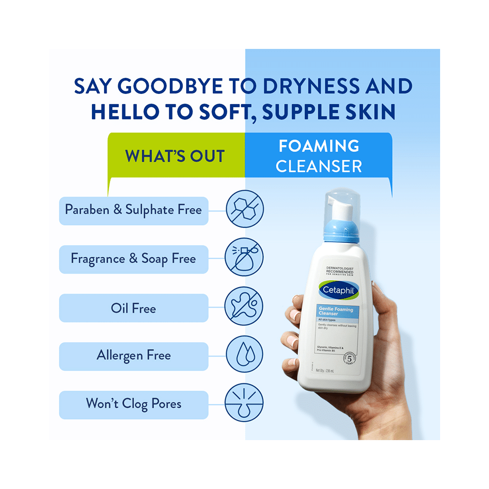 Cetaphil Gentle Foaming Cleanser with Glycerin & Vitamin E | For All Skin Types - Image 6
