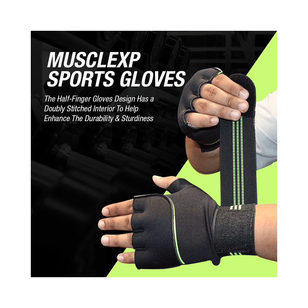 MuscleXP Sports Gloves Black & Green - Image 7