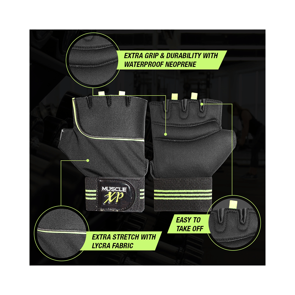MuscleXP Sports Gloves Black & Green - Image 6