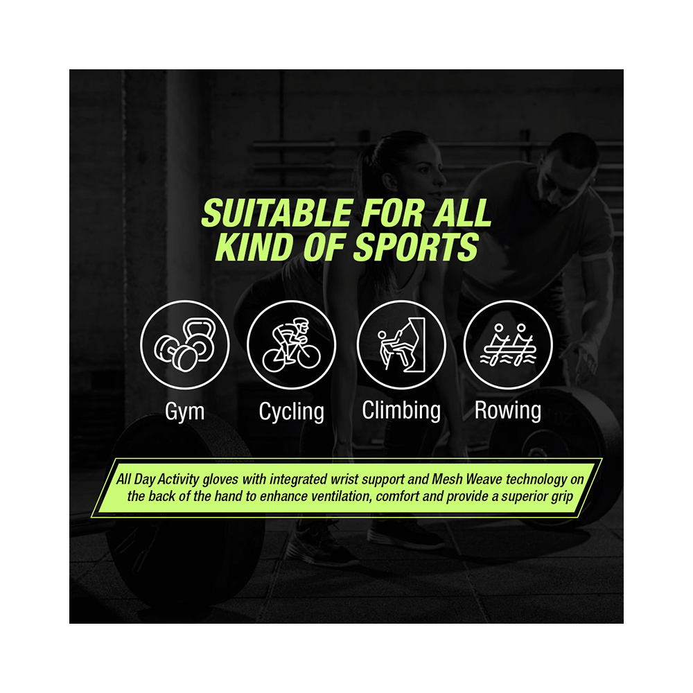 MuscleXP Sports Gloves Black & Green - Image 8