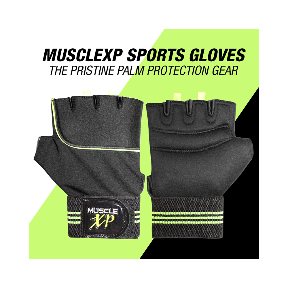 MuscleXP Sports Gloves Black & Green - Image 5