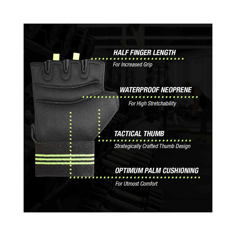 MuscleXP Sports Gloves Black & Green - Image 10