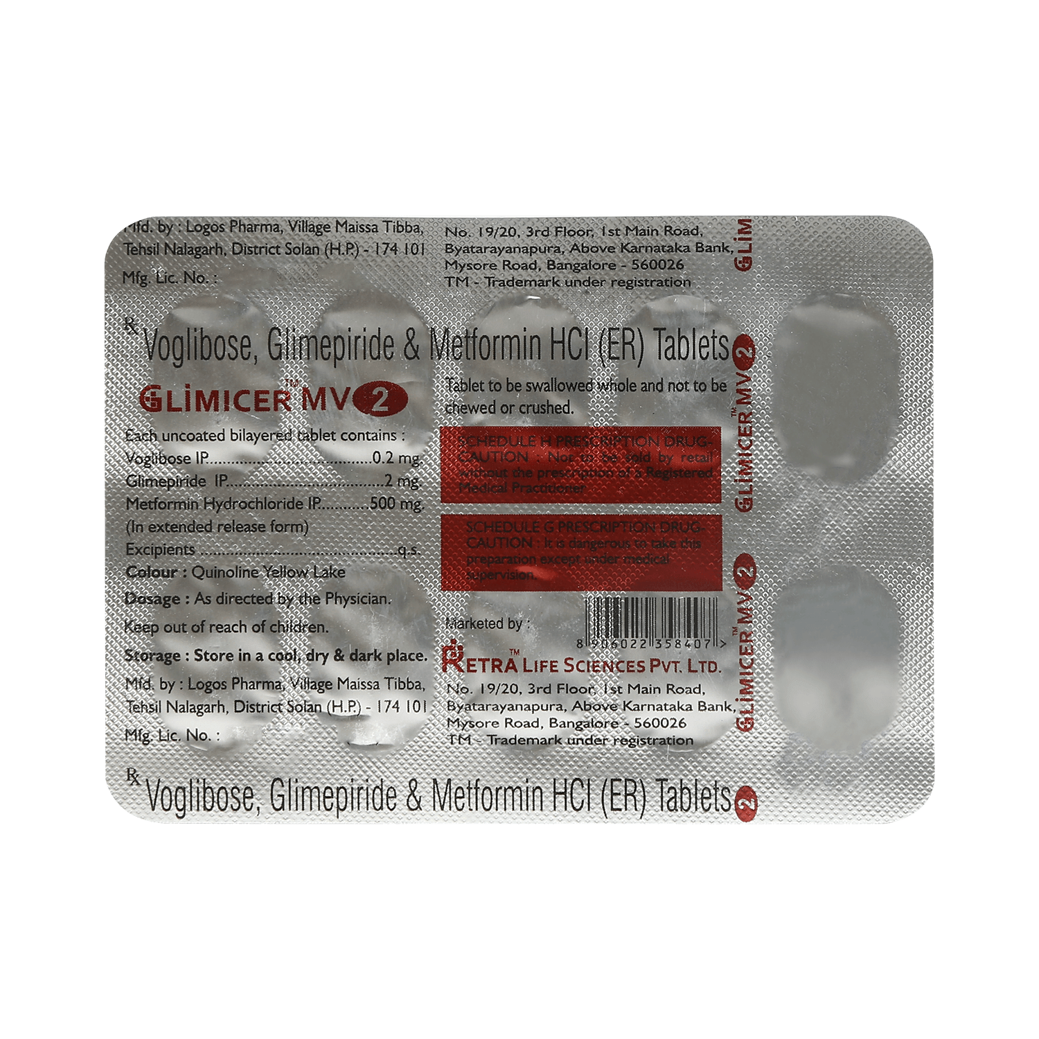 Glimicer MV 2mg/500mg/0.2mg Tablet ER - Image 6